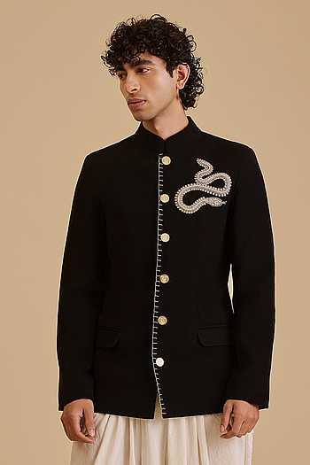 Snake Rest Embroidered Bandhgala Jacket
