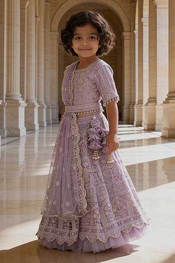 strapless open back dress Prazu Fashion Violet Vichitra Silk Lehenga with Blouse