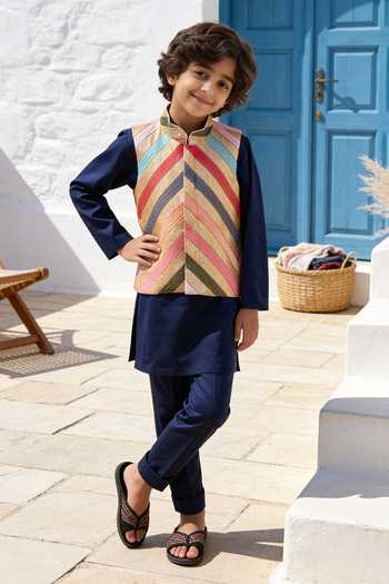Completo Kurta Pigiama Bambino FOCIL | Abito Tradizionale Indiano In Cotone Per Festività
