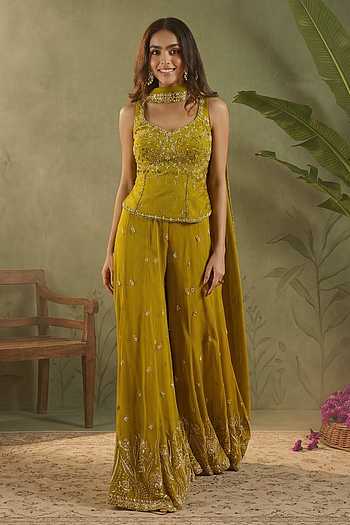 Embroidered Top Sharara Set 