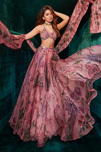 Asma Floral Print Lehenga Set
