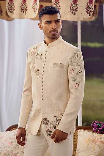 Floral Embroidered Bandhgala Set