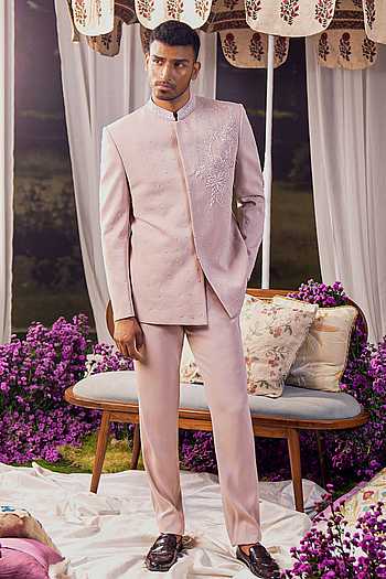 Self Embroidered Bandhgala Set