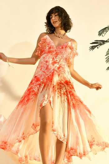 short sleeve flowy maxi dress Floral Smocked Maxi Dress