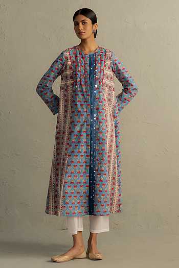 Blue Hand Block Print Kurta & Pant Set