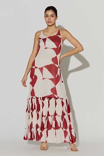 Abstract Print Chiffon Dress