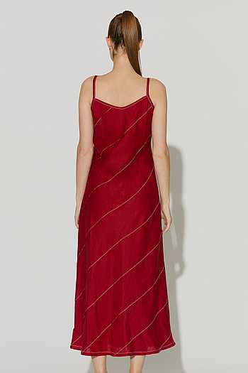 chinese dress ladies Solene Italian Linen Maxi Slip Dress