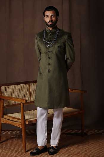 Cotton Velvet Sherwani & Pant Set