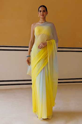 Pre-Draped Chiffon Saree With Blouse
