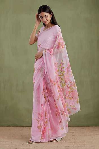 Handpainted Pre-Draped Saree With Blouse