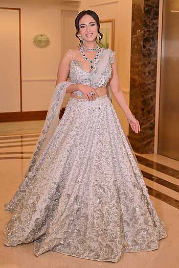 Crystal Hand Embroidered Lehenga Set