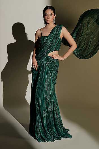 Lumi Print Pre-Draped Saree Set