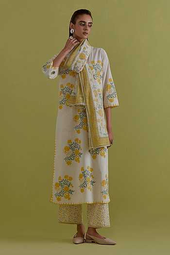Cotton Floral Print Kurta Set