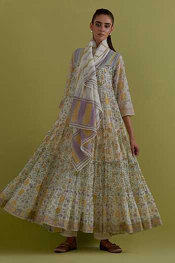 Floral Print Anarkali Set
