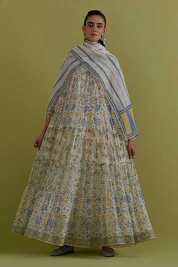 Hand Block Print Anarkali Set