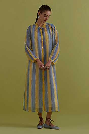 Hand Block Striped Dress