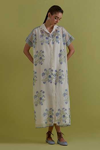 Floral Hand-Block Print Dress