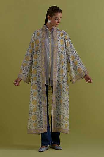 Hand Block Print Cotton Chanderi Jacket