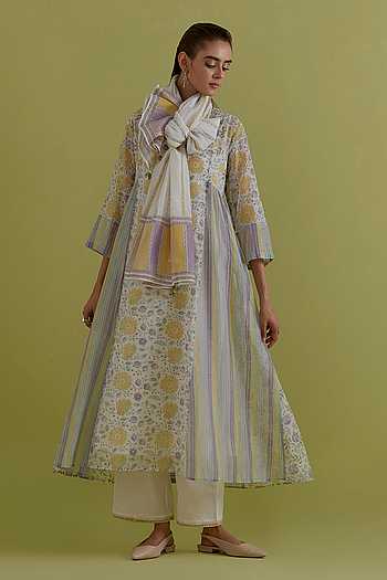 Floral Block Print Kurta Set
