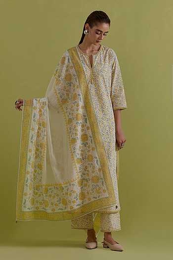 Floral Hand Block Print Kurta Set