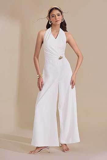 Halter Neck Wide Leg Jumpsuit 