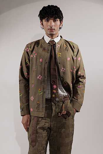 Floral Embroidered Linen Jacket