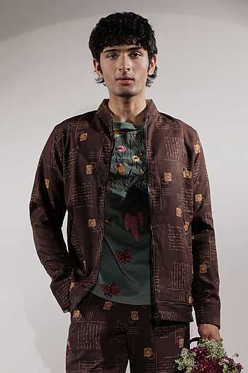Dual Postcard Print Reversible Jacket
