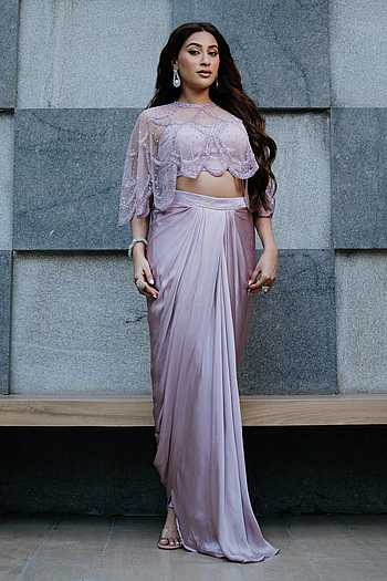 Embellished Cape & Skirt Set