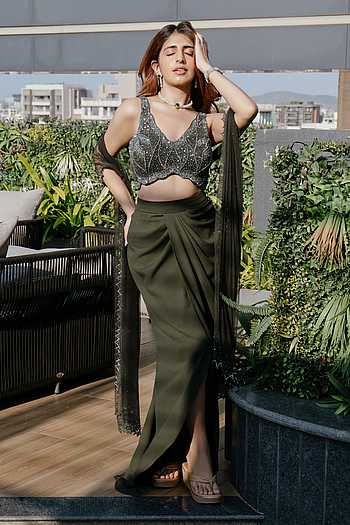 Verve Embellished Blouse Skirt Set