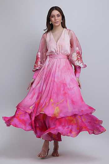 sachin and babi light blue dress Sara A-Line Chiffon Maxi Dress Pink | Wedding Guest Dress | A-Line main image 1