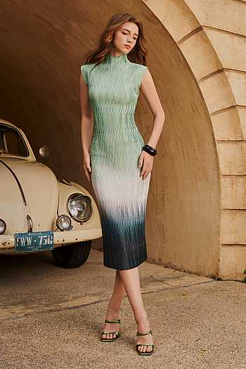 Eveline Pleated Midi Dress