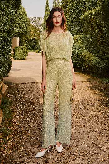 Sofia Silk Embellished Jumpsuit