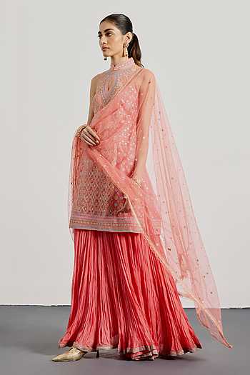 Coral Kashish Kurta Skirt Set
