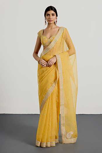 Silk Organza Saree With Unstitched Blouse Piece