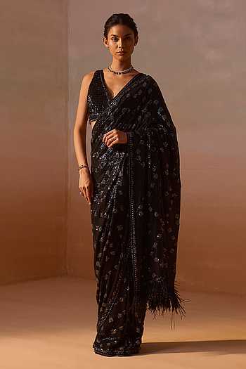Hand Embroidered Saree With Blouse