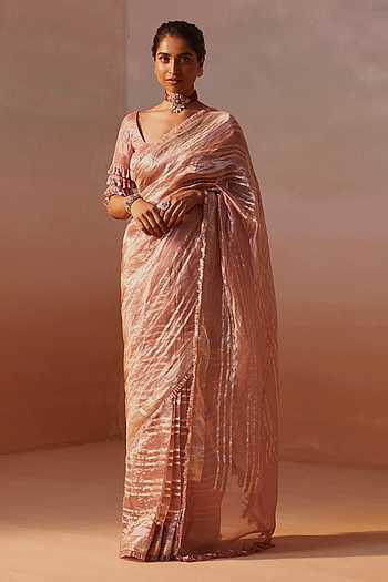 Zari Striped Saree With Blouse