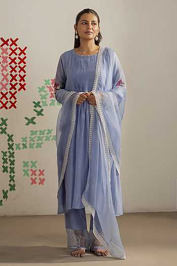 Pleated Kurta Set