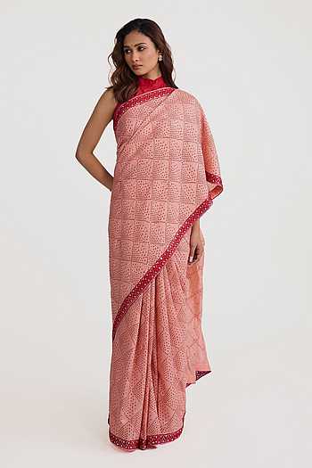 Pure Silk Bandhani Saree With Unstitched Blouse Piece