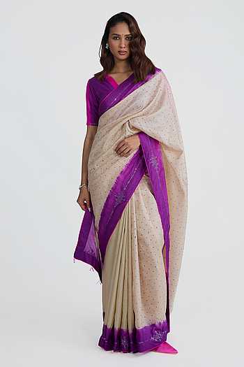 Half & Half Bandhani Saree With Blouse