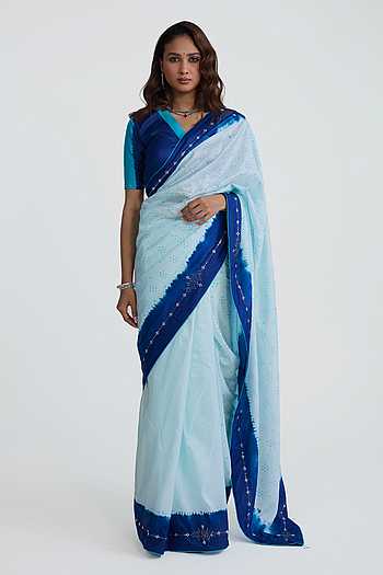 Half & Half Silk Bandhani Saree With Blouse