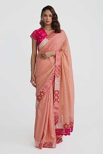 Bandhani Palla Saree With Blouse
