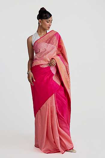 Silk Bandhani Patched Saree With Unstitched Blouse Piece