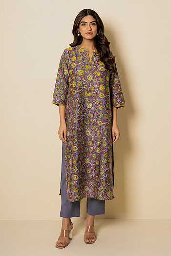 Garden Floral Block Print Kurta & Pant Set