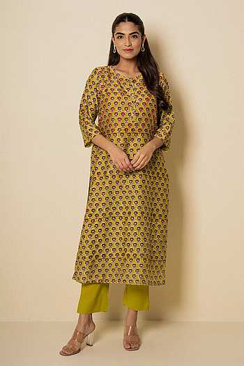 Floral Block Print Kurta & Pant Set