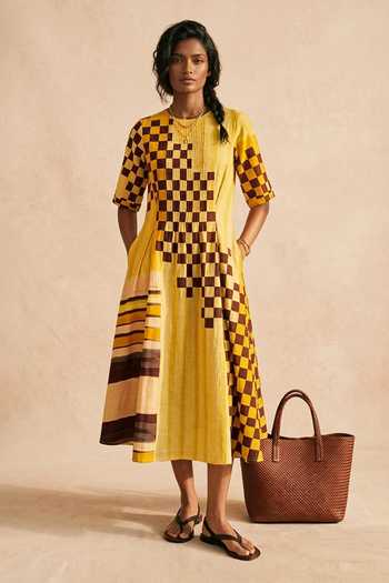 golden globes red dress 2025 Golden Hour Midi Dress | Sweet Corn Evening Gown with Cape S main image 1