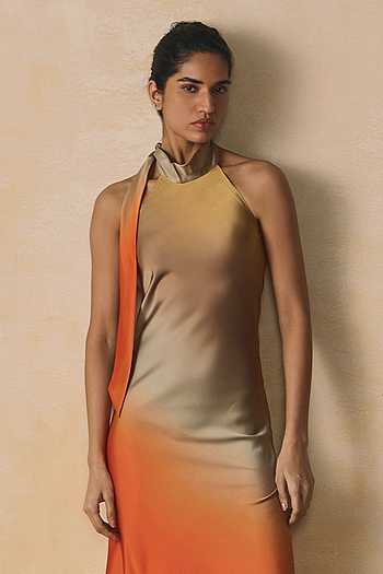 strapless open back dress Dress Party Short By Armani Exchange In Orange, Size: 0