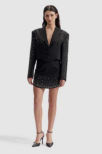 Noir Studded Power Blazer Set