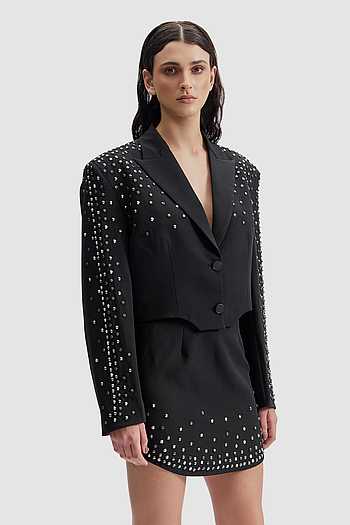 Noir Studded Power Blazer
