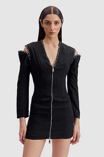 Studded Cold Shoulder Dress