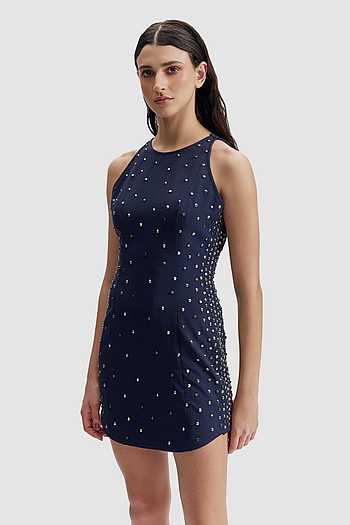Studded Tailored Mini Dress